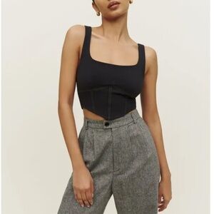 Reformation Melina Black Crop Top Tank XL
